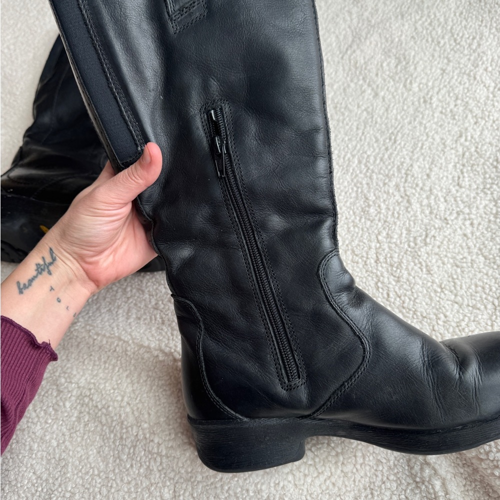 Keen Tyretread Black Leather Tall Boots - Picture 3 of 9